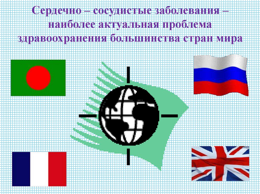 Сердечно – сосудистые заболевания – наиболее актуальная проблема здравоохранения большинства стран мира