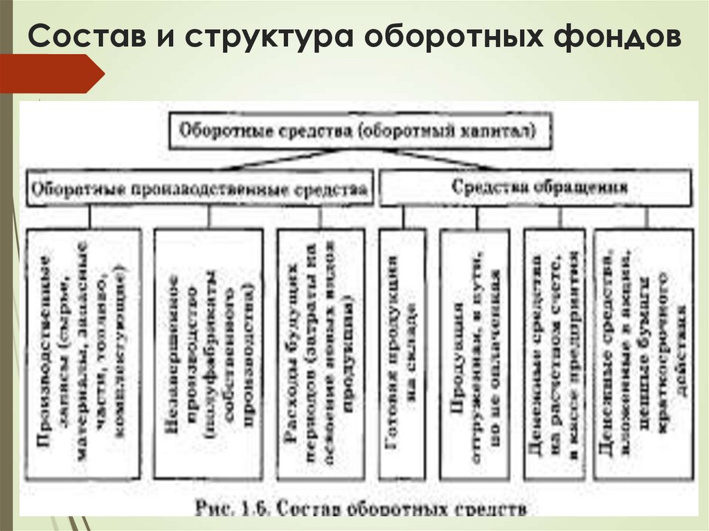 Состав и структура оборотных фондов