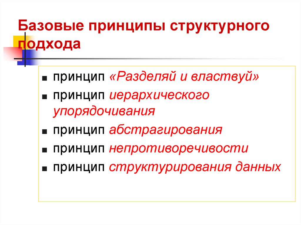 Базовые принципы структурного подхода