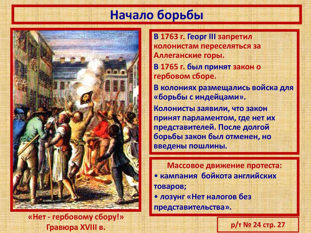 Начало борьбы