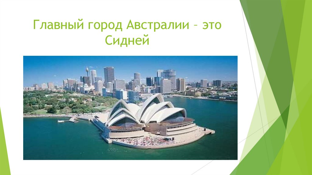 Главный город Австралии – это Сидней