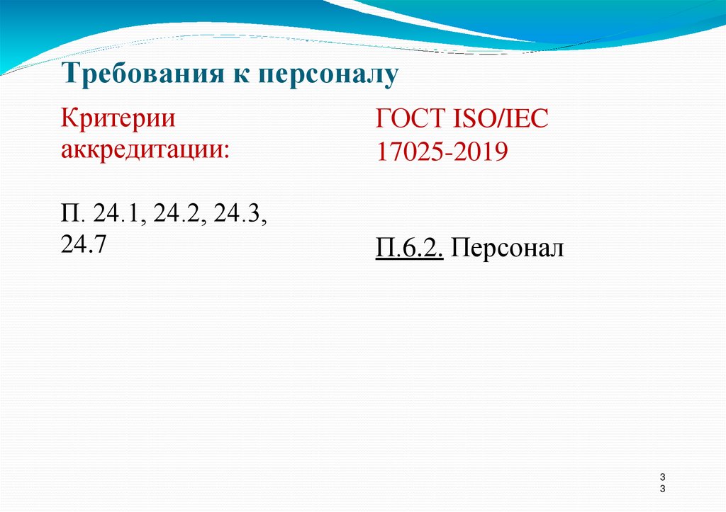 Требования к персоналу