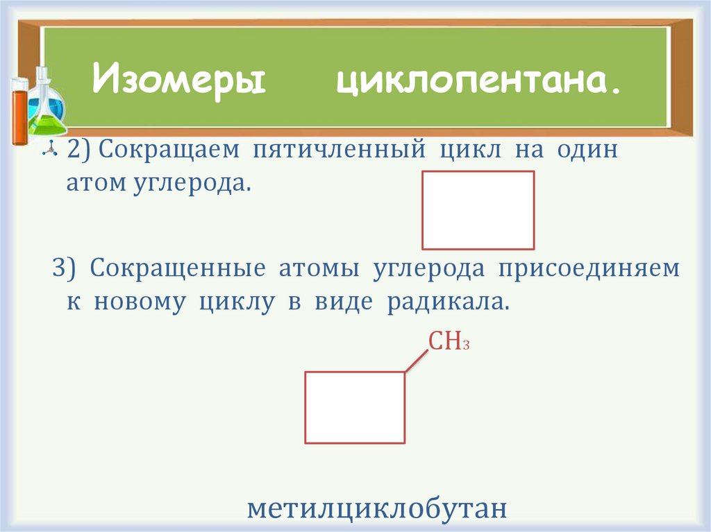 Изомеры циклопентана.