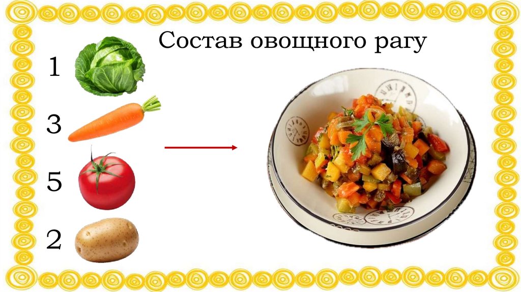 Состав овощного рагу