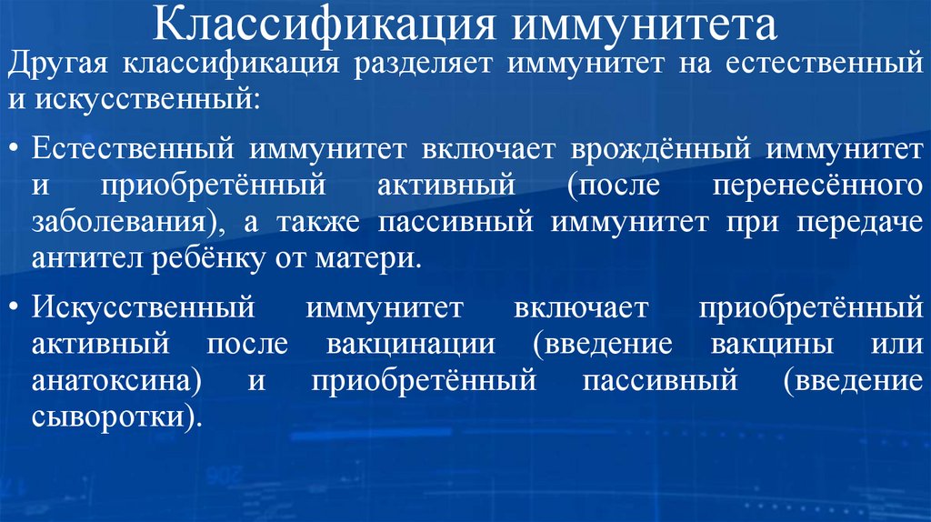 Классификация иммунитета