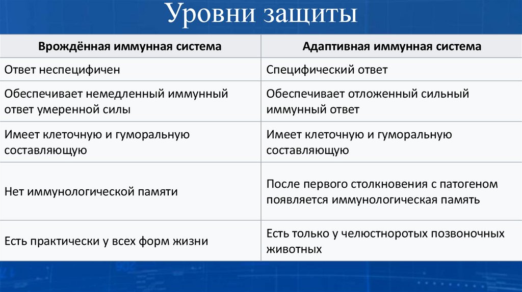 Уровни защиты