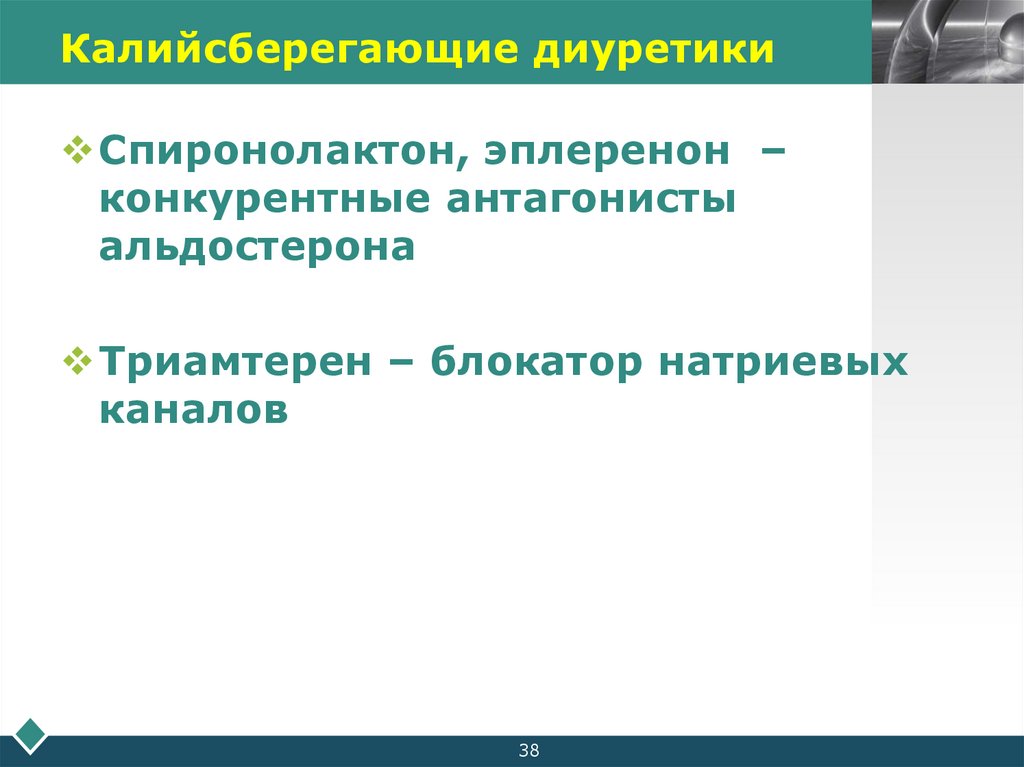 Калийсберегающие диуретики