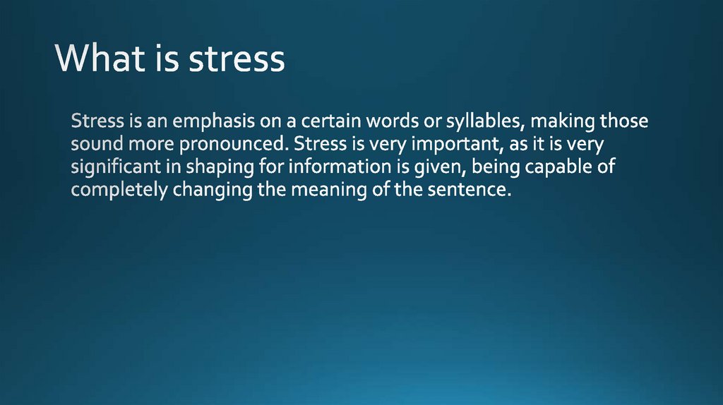 What is stress