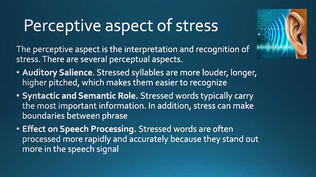 Perceptive aspect of stress
