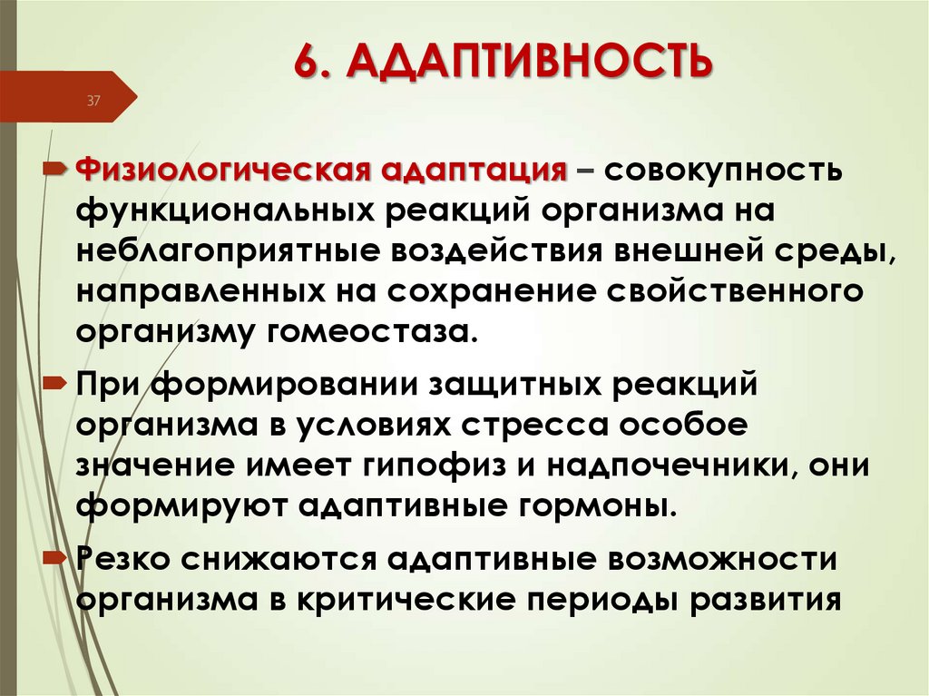 6. АДАПТИВНОСТЬ