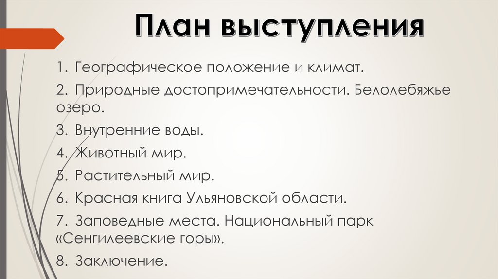 План выступления
