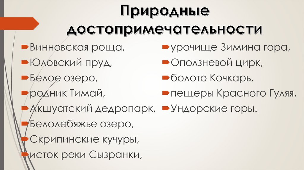 Природные достопримечательности