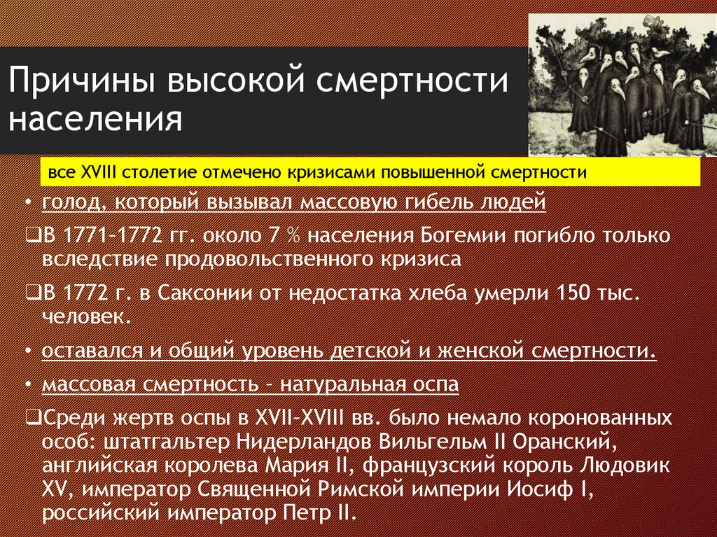 Причины высокой смертности населения