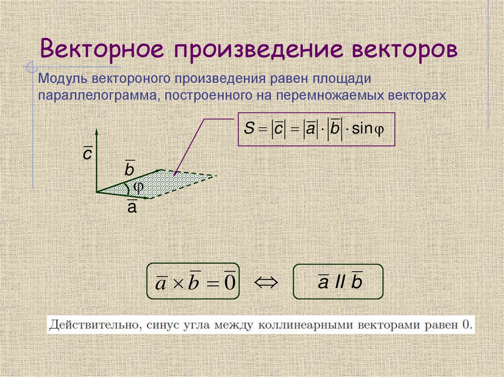 Векторное произведение векторов