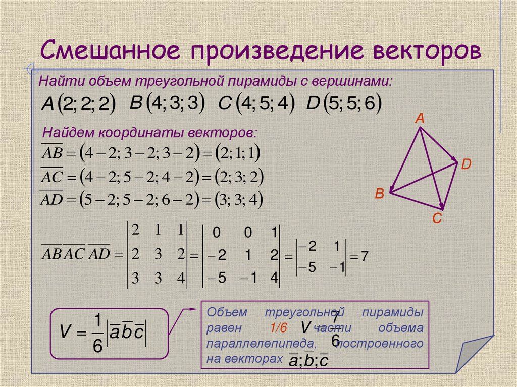 Смешанное произведение векторов