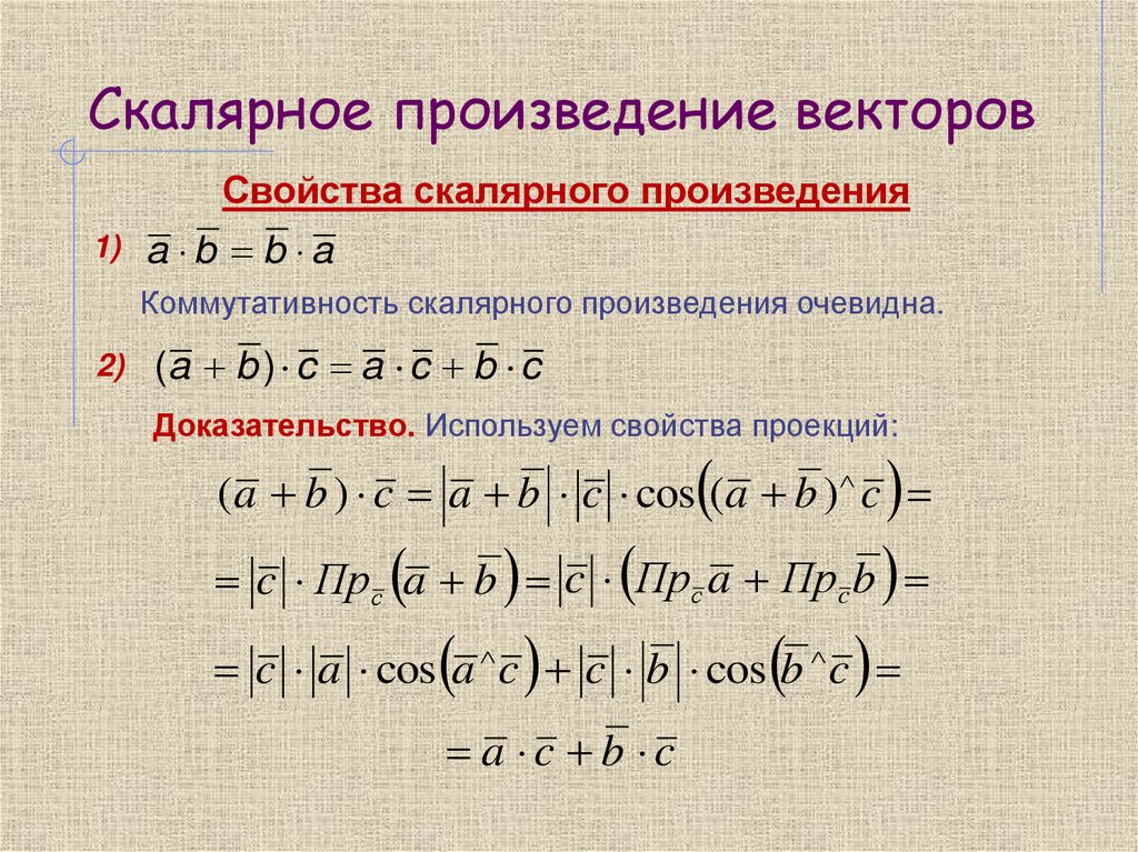 Скалярное произведение векторов