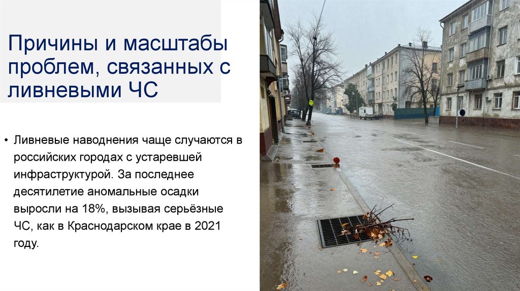 Причины и масштабы проблем, связанных с ливневыми ЧС