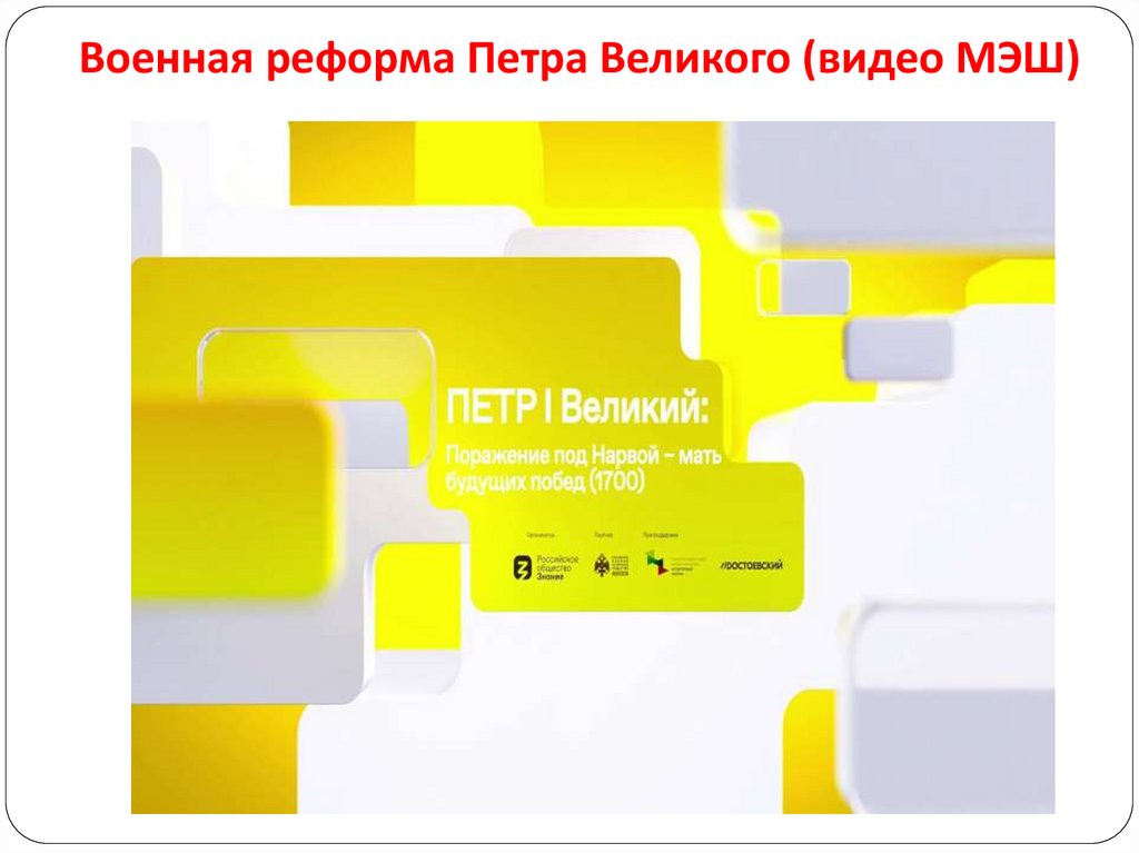 Военная реформа Петра Великого (видео МЭШ)