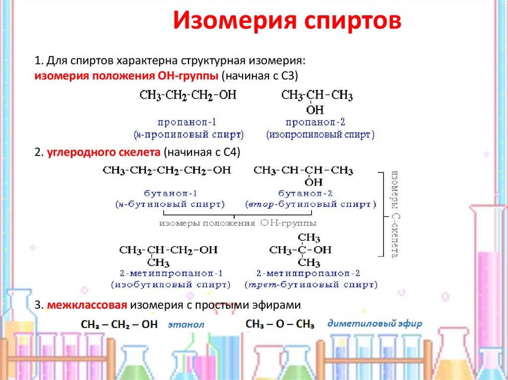 Изомерия спиртов