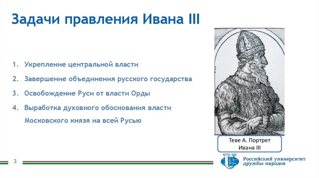 Задачи правления Ивана III