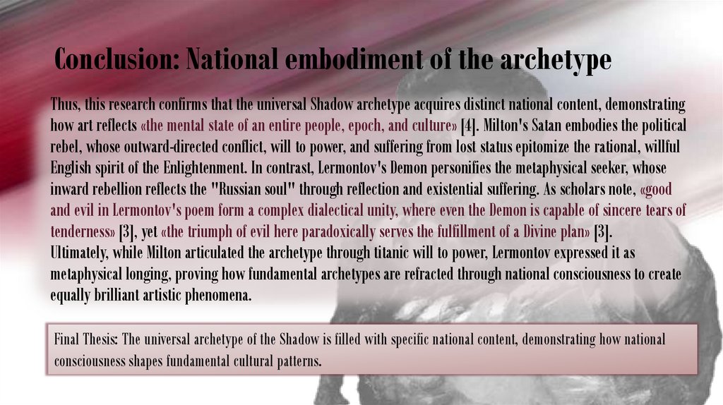 Conclusion: National embodiment of the archetype