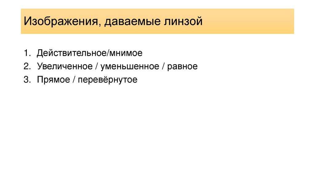 Изображения, даваемые линзой