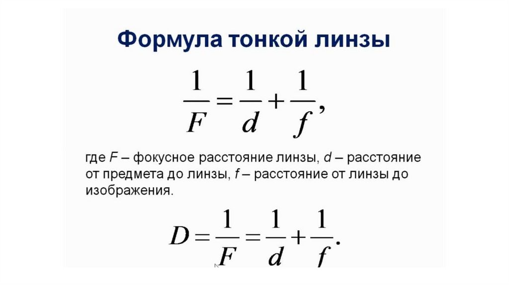Формула линзы