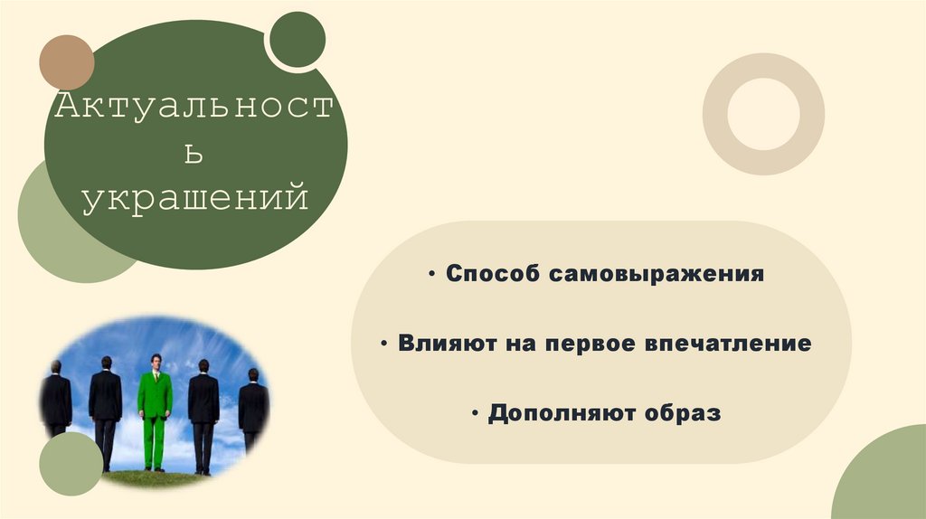 Актуальность украшений