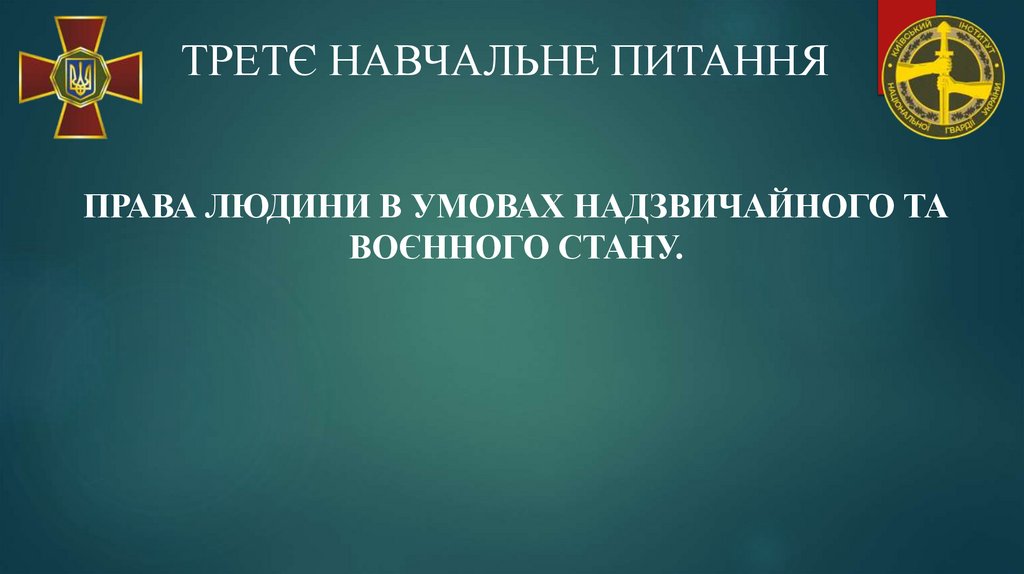 ТРЕТЄ НАВЧАЛЬНЕ ПИТАННЯ