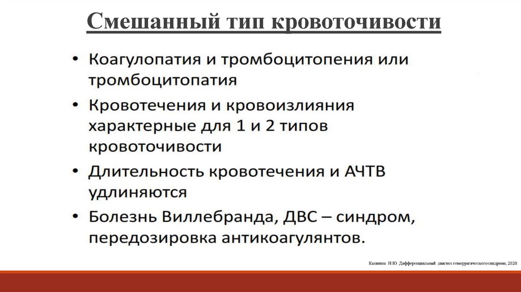 Смешанный тип кровоточивости