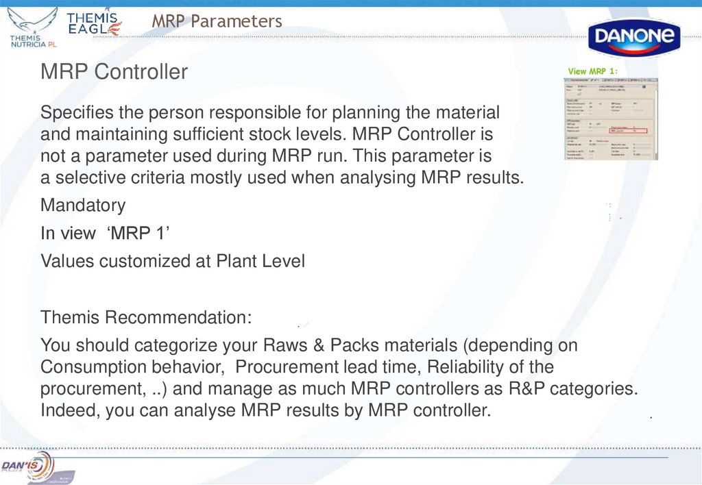 MRP Parameters