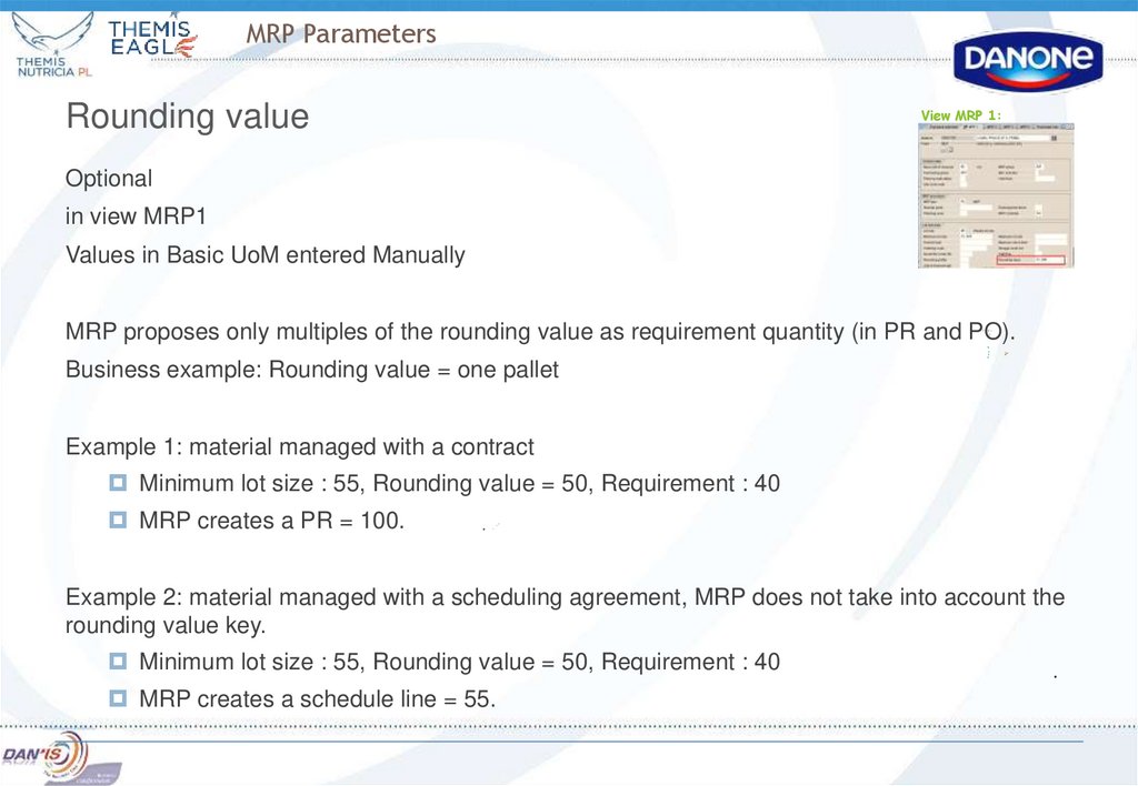 MRP Parameters