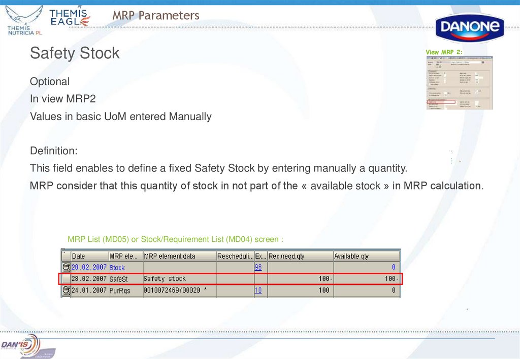 MRP Parameters