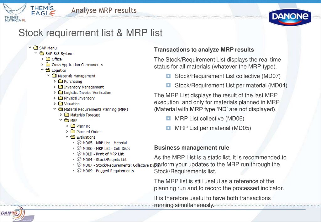 Analyse MRP results
