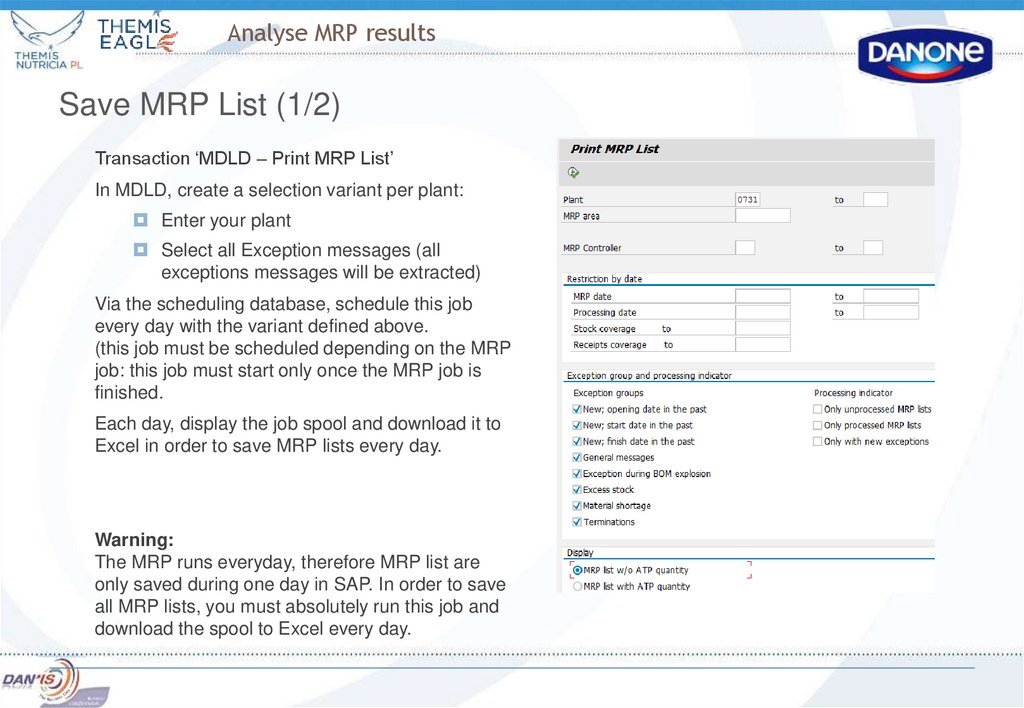 Analyse MRP results