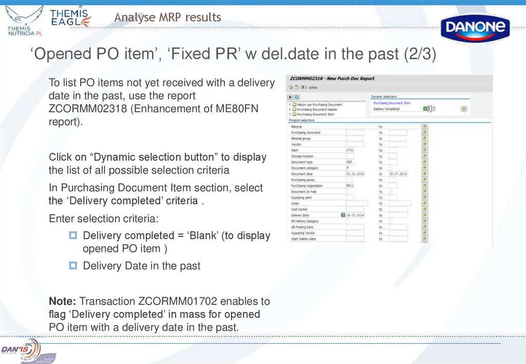 Analyse MRP results