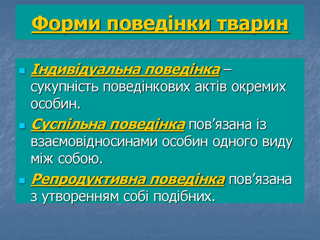 Форми поведінки тварин