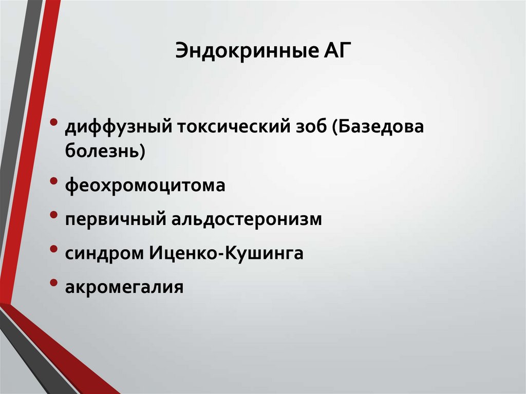 Эндокринные АГ