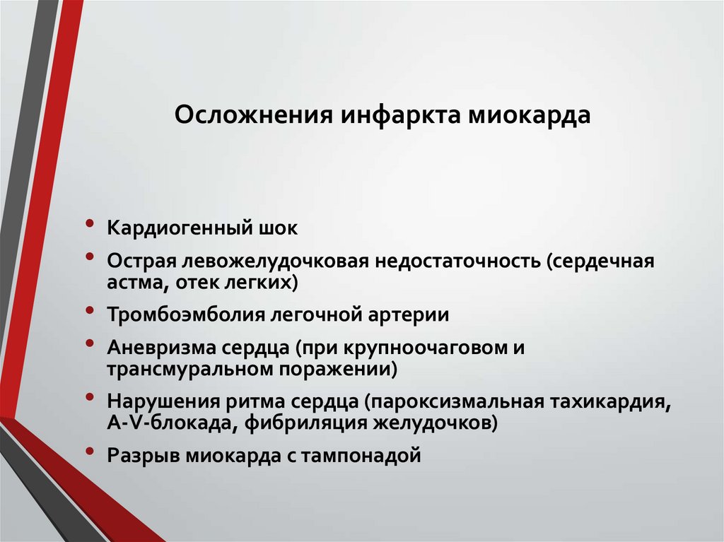 Осложнения инфаркта миокарда