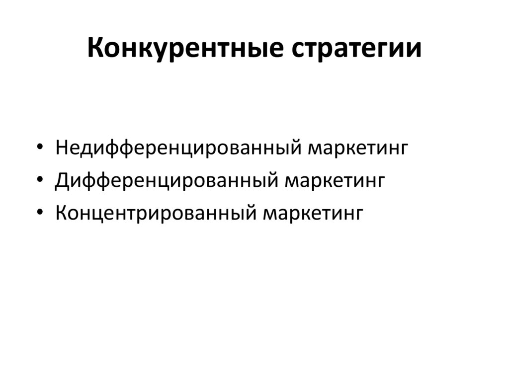 Конкурентные стратегии