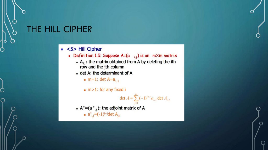 The Hill cipher