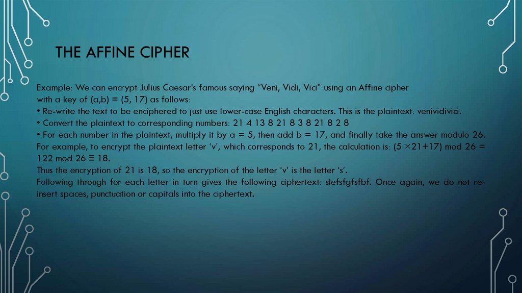 The Affine cipher