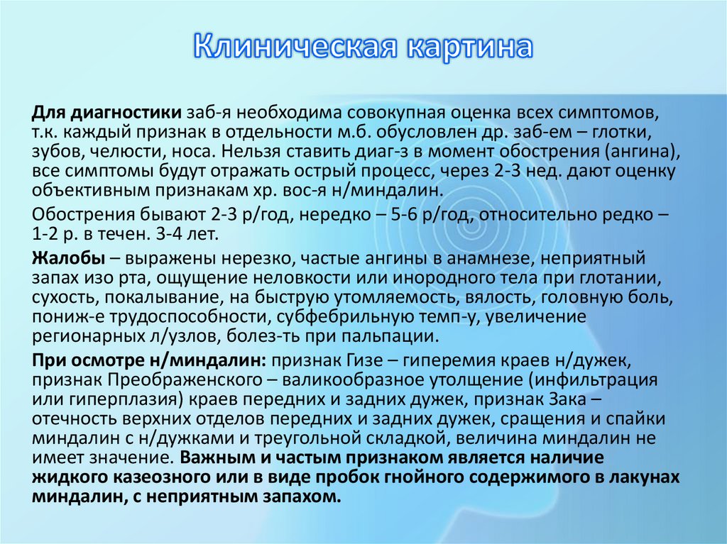 Клиническая картина