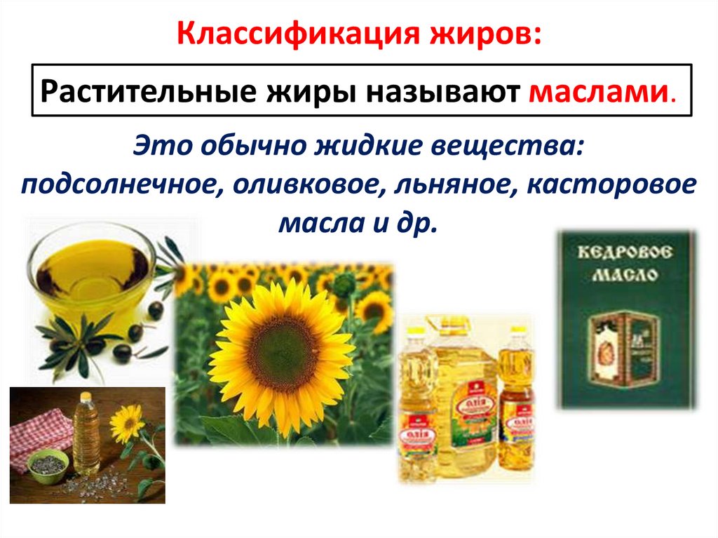 Классификация жиров:
