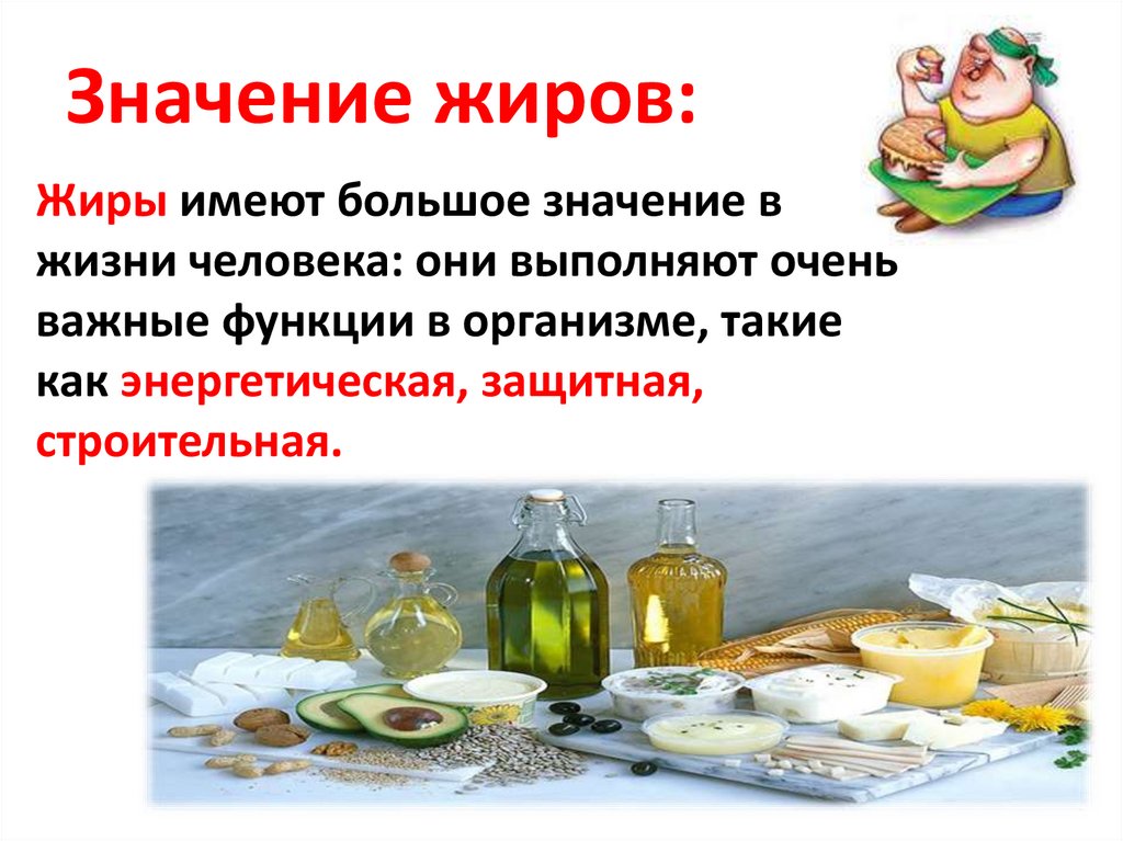 Значение жиров: