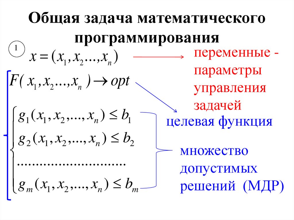 Общая задача математического программирования
