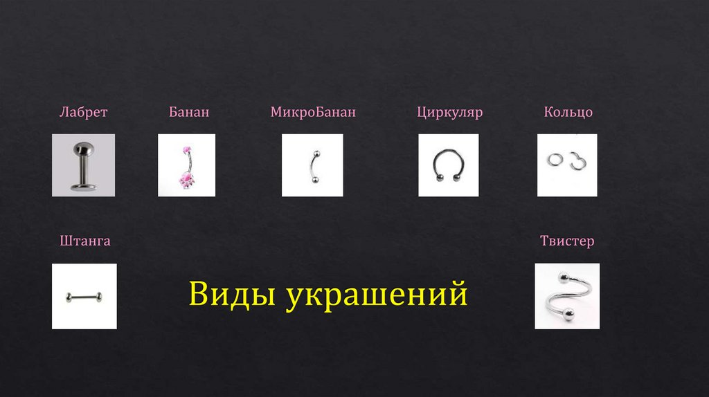 Виды украшений