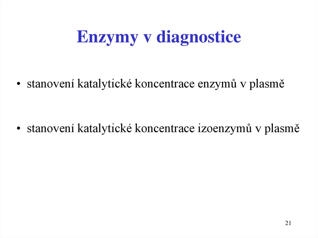Enzymy v diagnostice