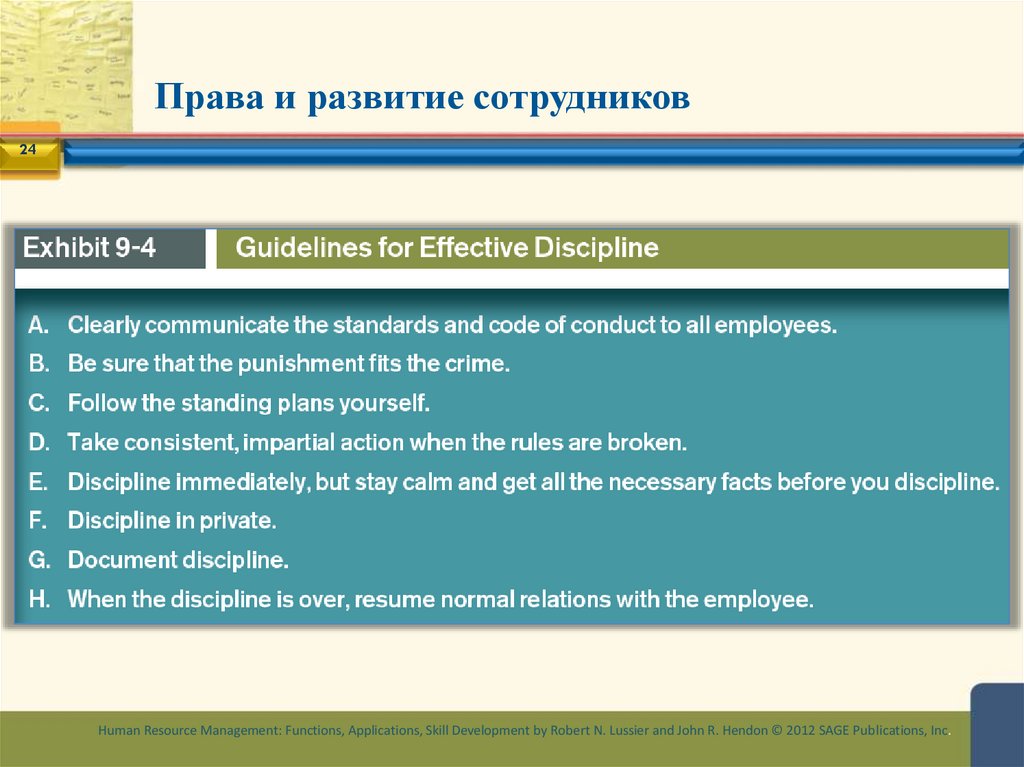 Права и развитие сотрудников