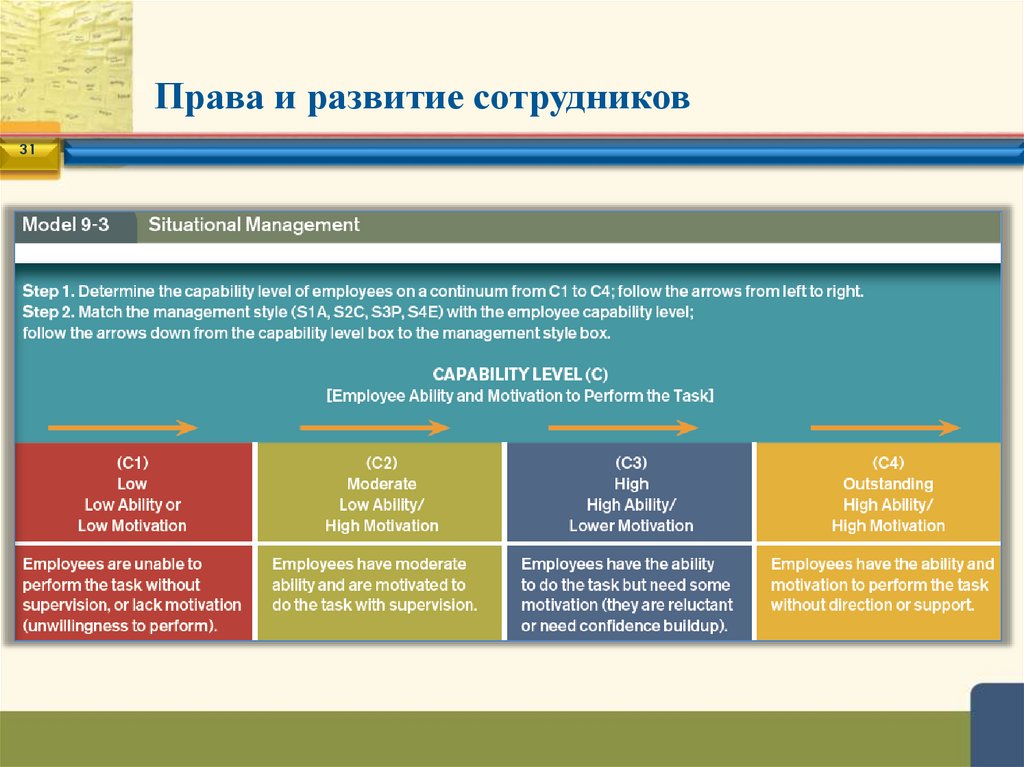 Права и развитие сотрудников